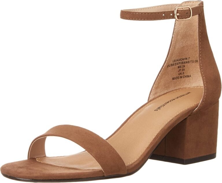 Best block heels – Amazon Essentials Women's Two Strap Heeled Sandals with