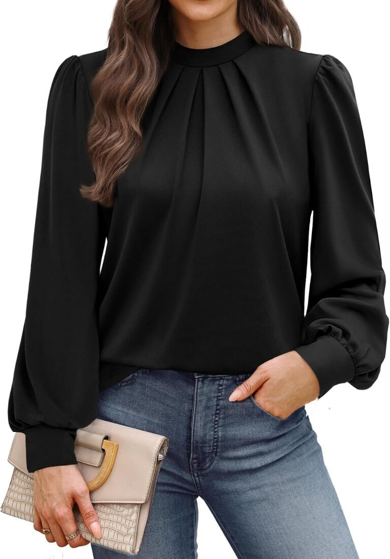 Best blouse – WIHOLL Long Sleeve Shirts for Women Mock Neck