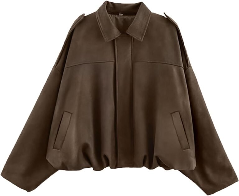 Best bomber jacket – Womens Faux Suede Bomber Jacket Oversized Long Sleeve
