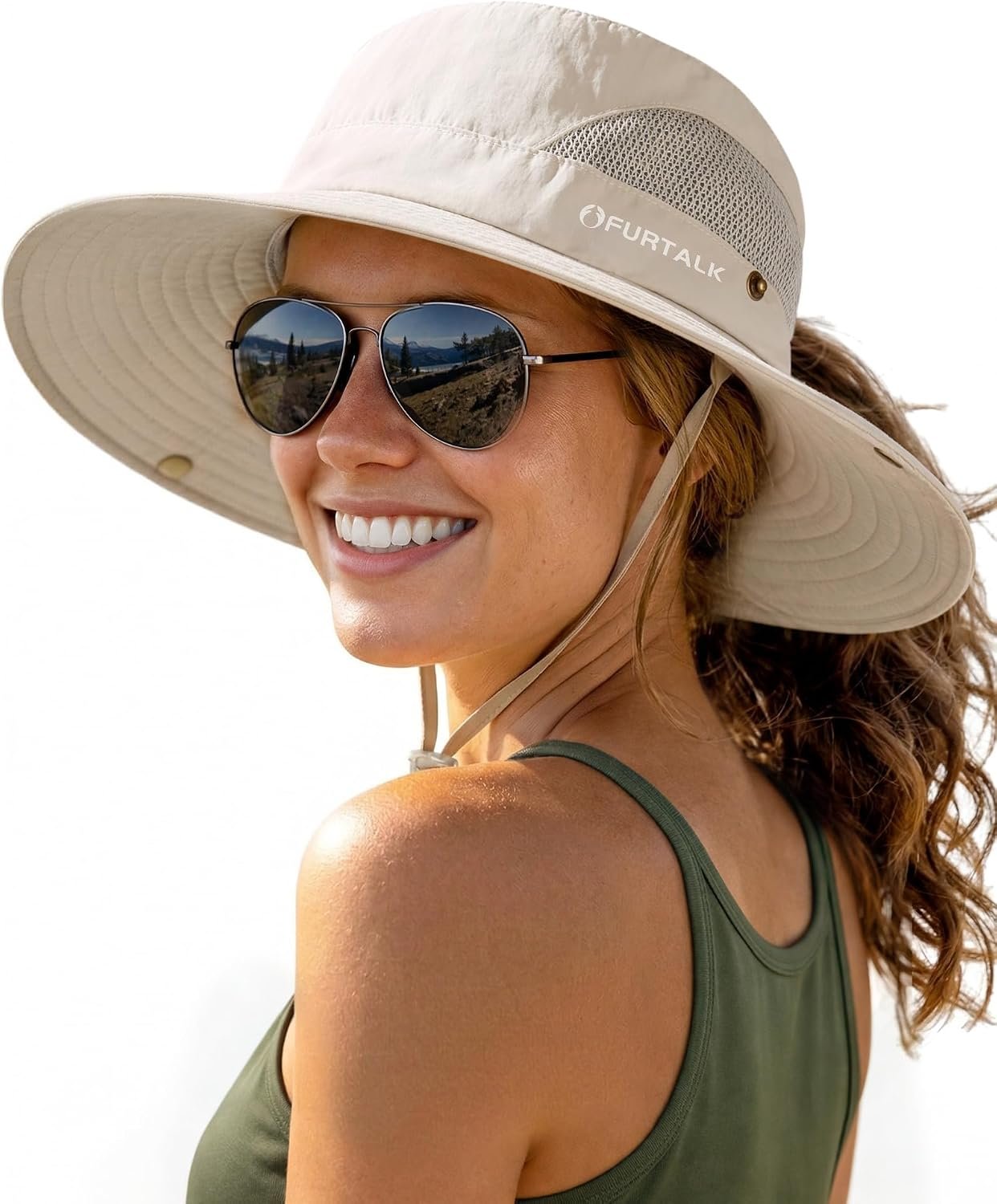 Best bucket hat – FURTALK Womens Sun Hat with Ponytail Hole Beach