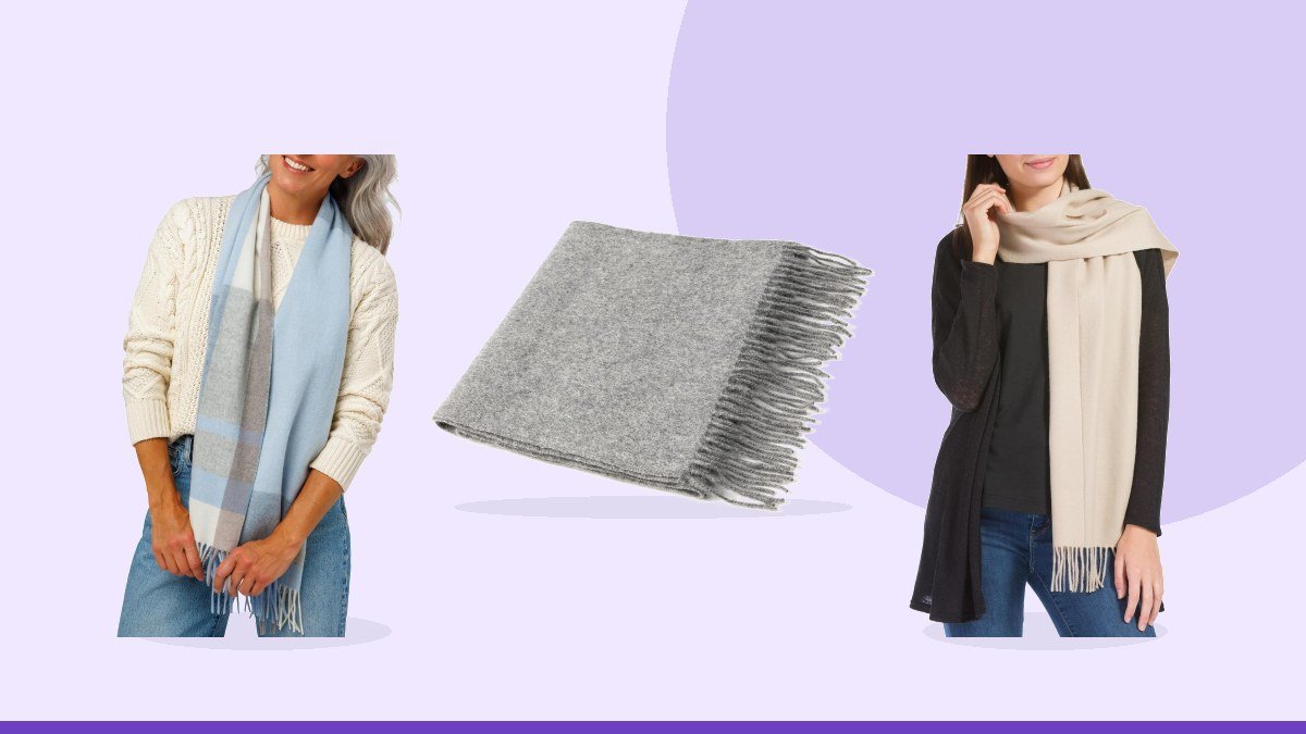Best cashmere scarf – Pure 100% Cashmere Scarf with Fringed Edges, Ultra