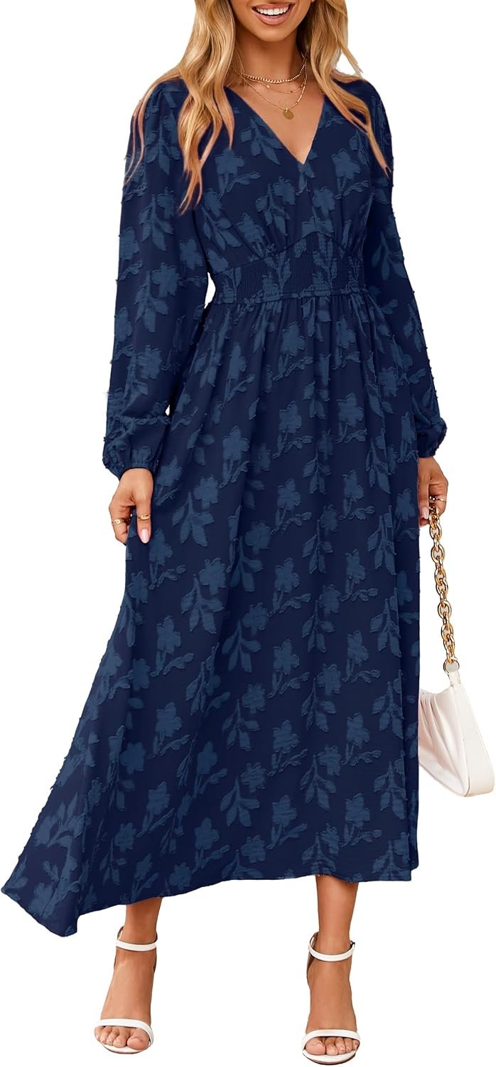 Best church dress – Simplee Womens Boho Floral Long Sleeve Maxi Dress