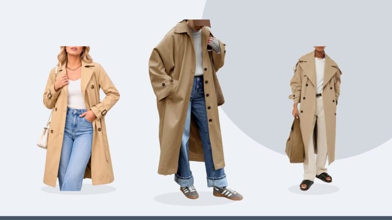 Best classic trench coat – Tankaneo Womens Long Trench Coat Single Breasted Oversized