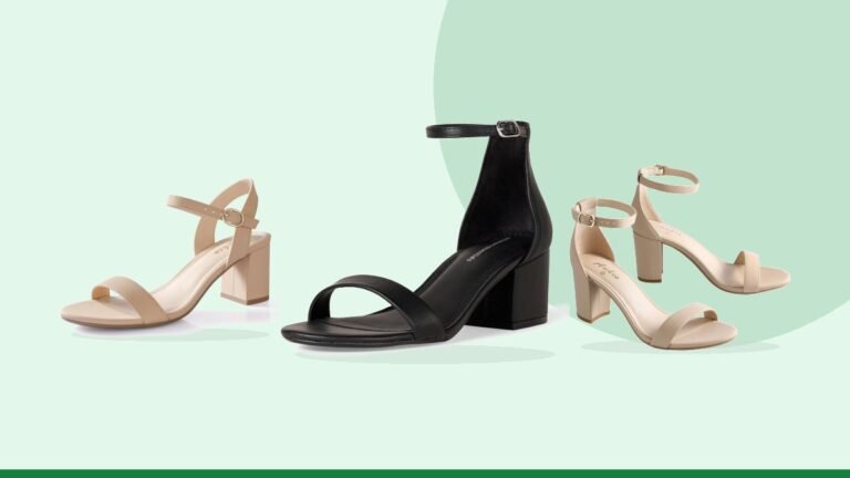 Best comfortable block heels – Amazon Essentials Women's Two Strap Heeled Sandals with