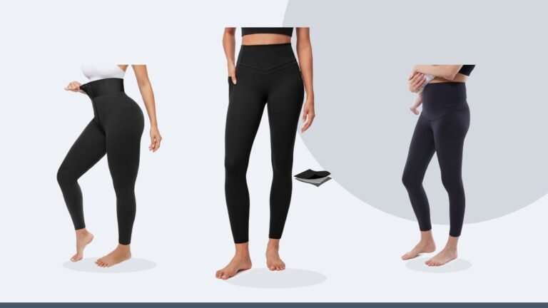 Best compression postpartum leggings – IUGA Compression Leggings with Pockets for Women Tummy
