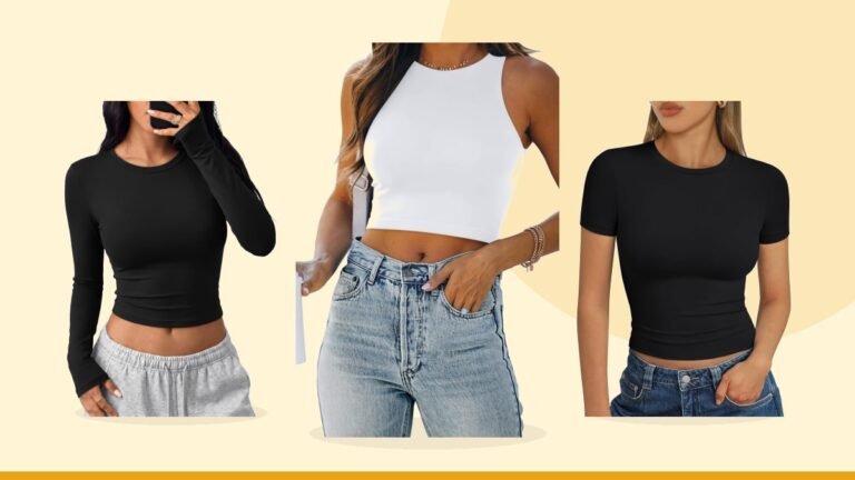 Best crop top – EFAN Women's Double Lined Racerback Crop Tank Top