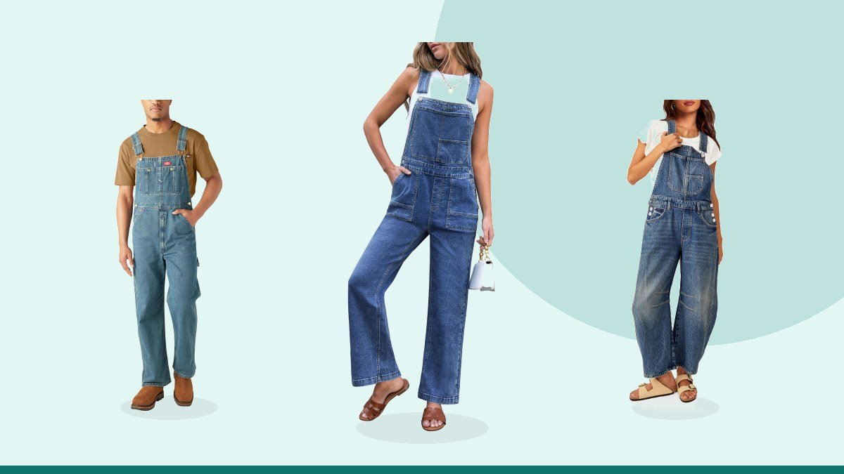 Best denim overalls – luvamia Jean Overalls for Women Straight Wide Leg