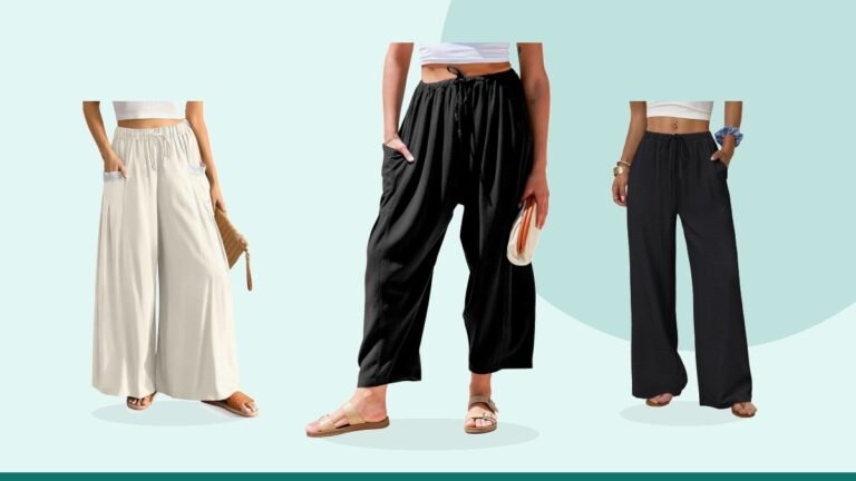 Best drawstring linen pants – TARSE Womens Linen Wide Leg Pants Casual Palazzo