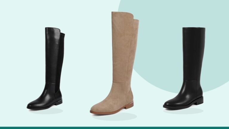 Best flat knee high boots – Rounded Toe Flat Stretchy Dress Knee High Boots
