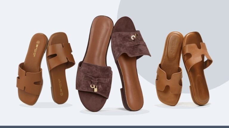 Best flat sandals – PROJECT CLOUD 100% Genuine Leather Slides Dressy Flat