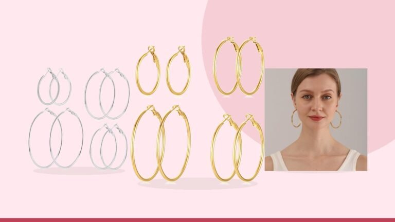 Best hoop earrings – 4 Pairs Silver Gold Hoop Earrings for Women