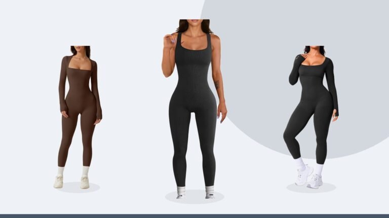 Best jumpsuit – YIOIOIO Womens Workout Ribbed Jumpsuit Yoga Square Neck
