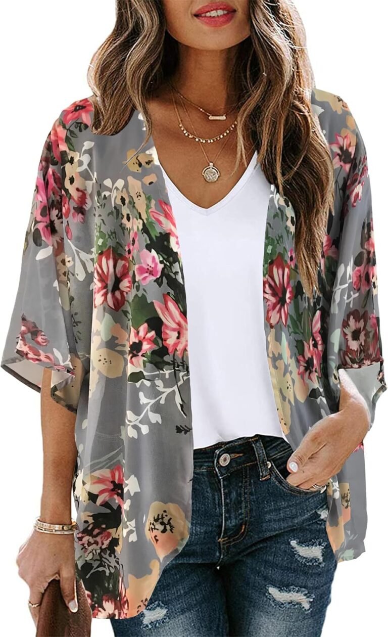Best kimono cardigan – CHICGAL Womens Floral Kimono Cardigan Beach Cover Up
