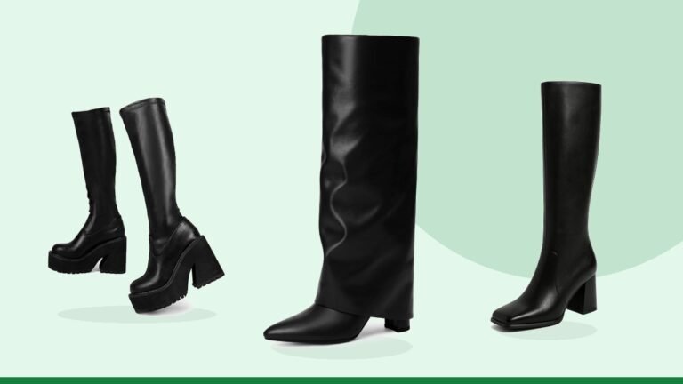 Best knee high boots – Knee High Boots Women Fold Over Boots Chunky