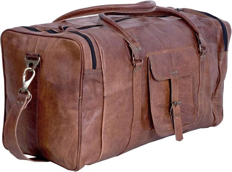 Best leather weekender bag – 21 Inch Leather Travel Duffle Bag for Men
