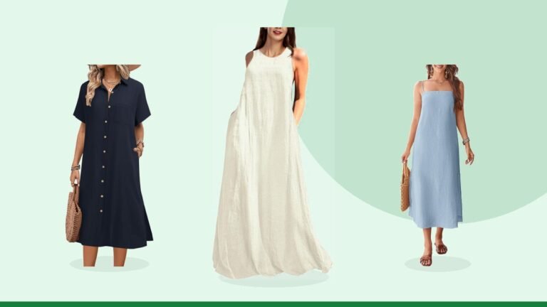 Best linen dress – Rainday Women's Linen Dress Sleeveness Casual Maxi Dresses