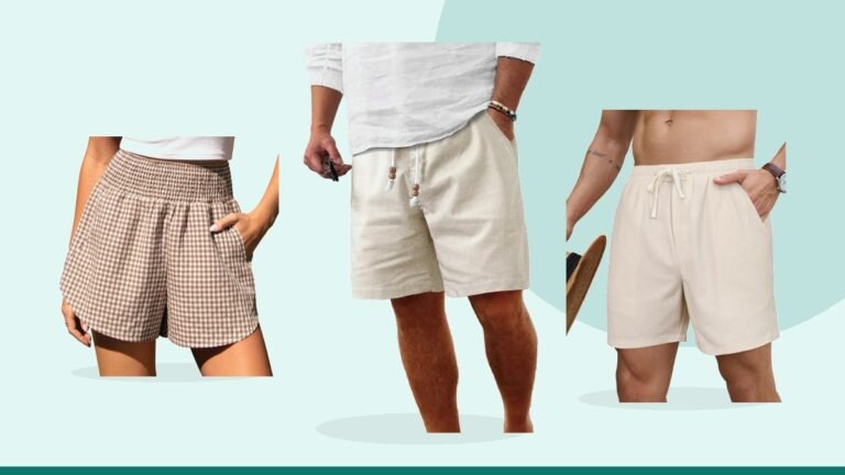 Best linen shorts – Comdecevis Men's Cotton Linen Casual Shorts