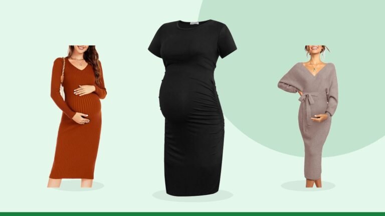 Best maternity dress – Smallshow Women's Short Sleeve Maternity Dress Ruched Pregnancy