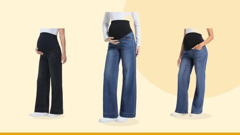 Best maternity jeans – Maternity Jeans Wide Leg Loose Pregnancy Denim Pants