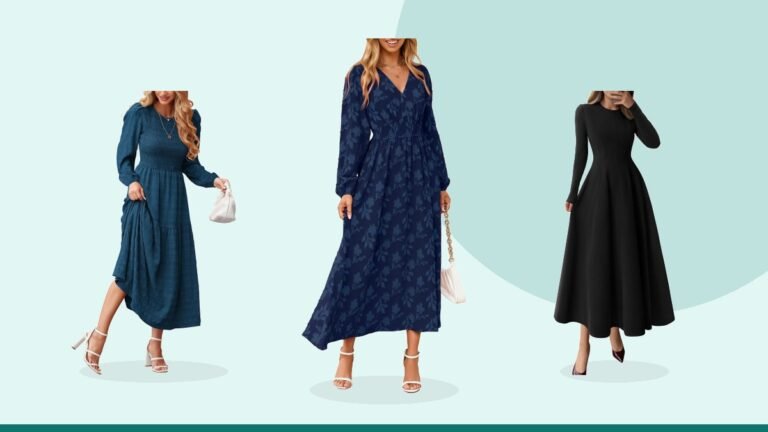 Best modest church dress – Simplee Womens Boho Floral Long Sleeve Maxi Dress
