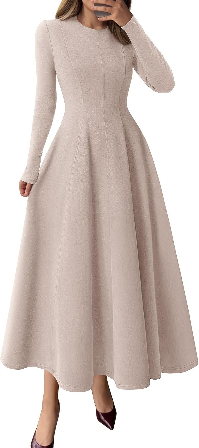 Best modest dress – PRETTYGARDEN Women's Fall Long Sleeve A Line Midi