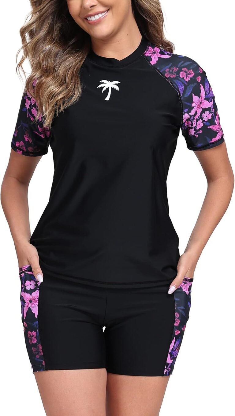 Best modest swimsuit – Halcurt Women's 2 Piece Rash Guard Swim Shirts