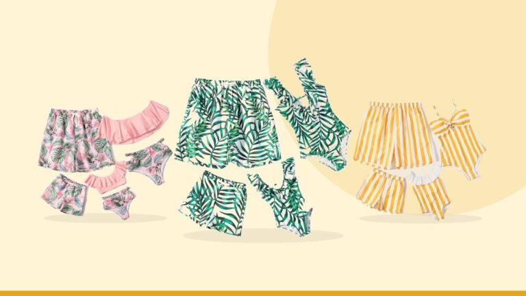Best mommy and me swimsuits – IFFEI Mommy and Me Family Matching Swimsuits Ruffle