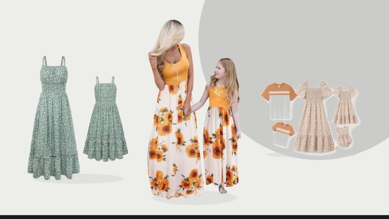 Best mother daughter matching dresses – BOFETA Family Matching Dress Holiday Summer Printed Dress