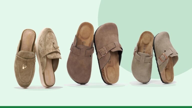 Best mules – PROJECT CLOUD 100% Genuine Leather Womens Cork Footbed
