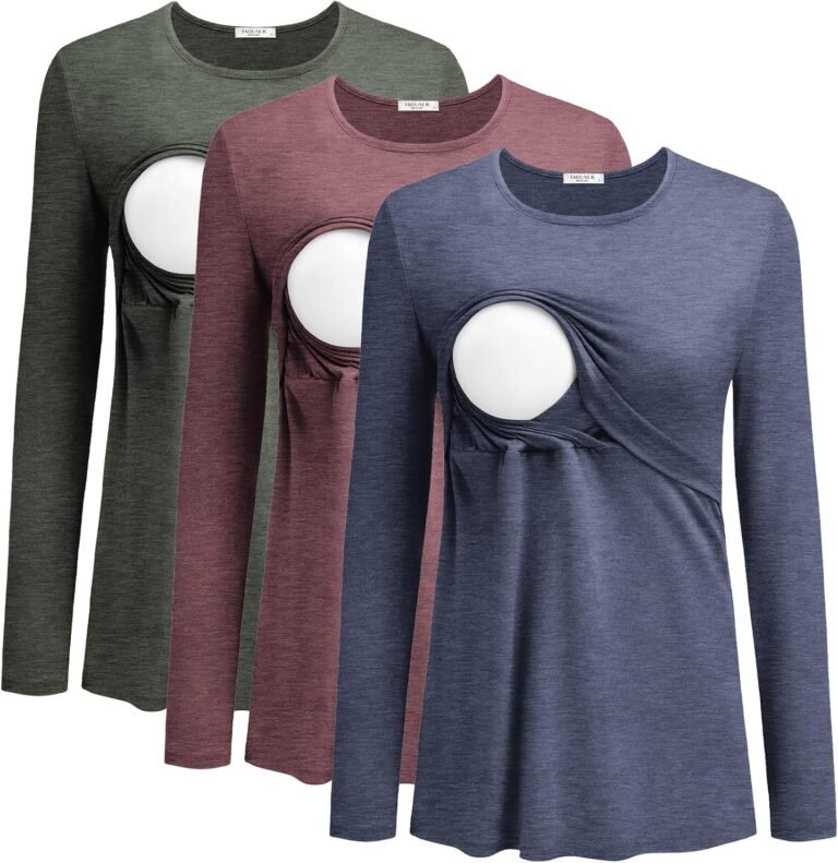 Best nursing top – Ekouaer Women 3 Packs Nursing Shirts Long Sleeve
