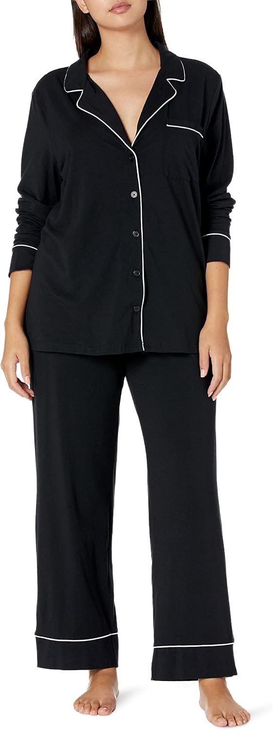 Best pajama set – Amazon Essentials Women's Cotton Modal Long-Sleeve Notch Collar