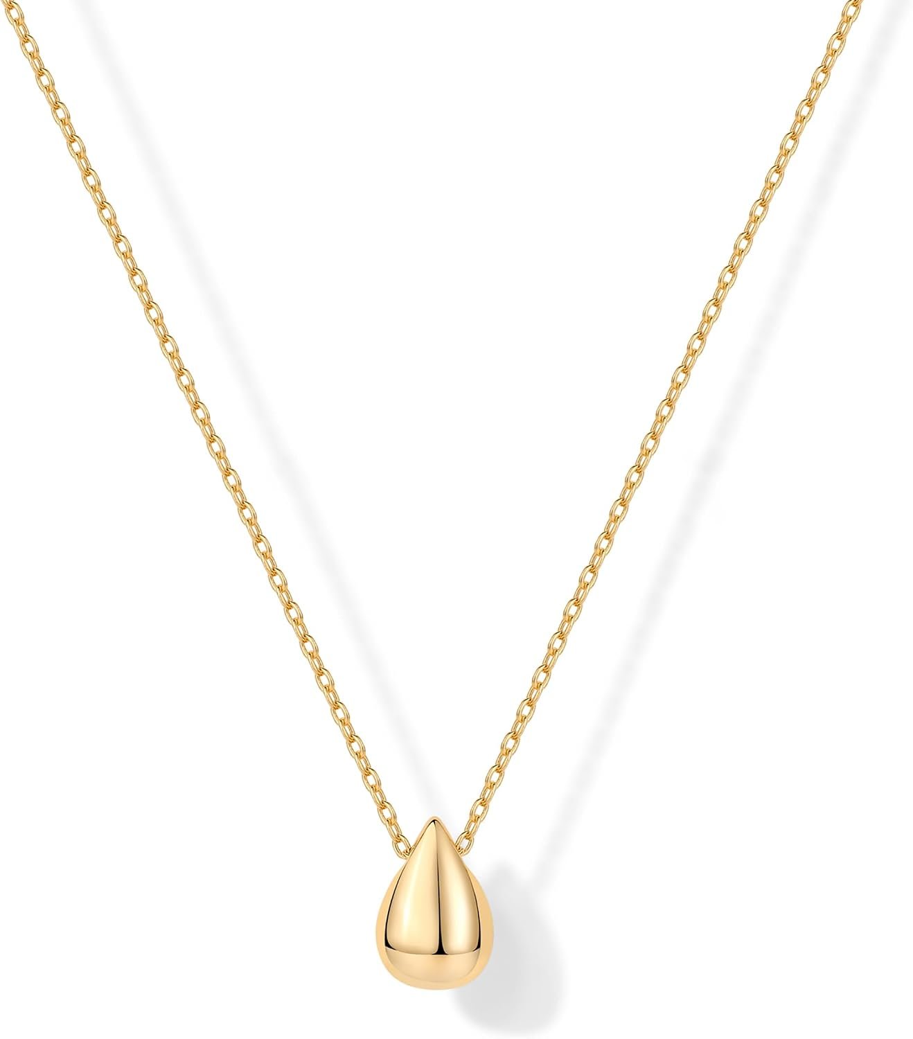 Best pendant necklace – PAVOI 14K Gold Plated Dainty Pear Pendant Necklace