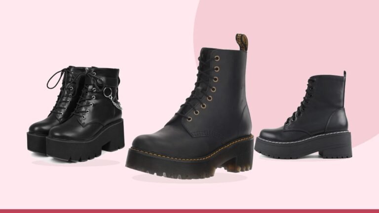 Best platform combat boots – Dr. Martens Women's Shriver Hi Leather Heeled Lace