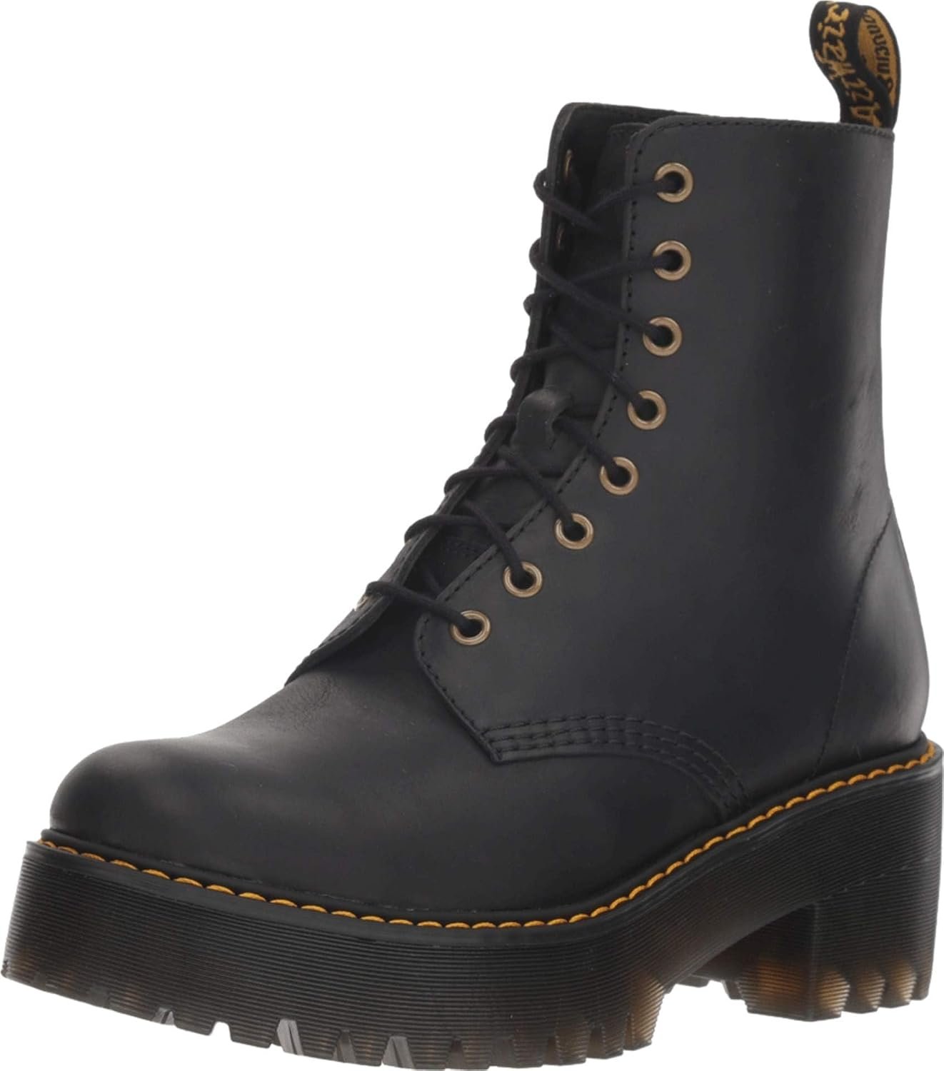 Best platform combat boots – Dr. Martens Women's Shriver Hi Leather Heeled Lace