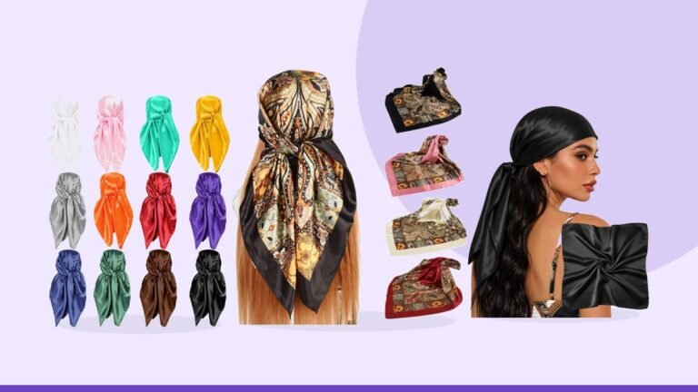 Best satin hair scarf – 4Pcs Silk Head Scarves for Women Satin Hair