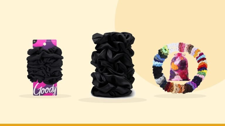 Best scrunchies – Satin Scrunchies for Women – 8PCS Black Silk
