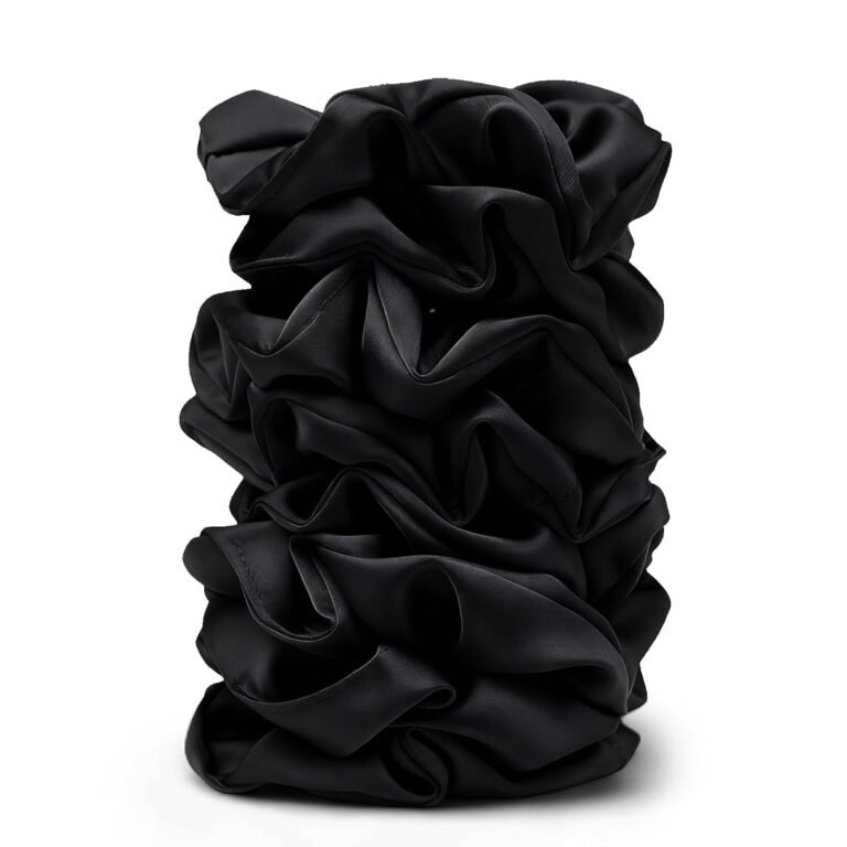 Best scrunchies – Satin Scrunchies for Women – 8PCS Black Silk