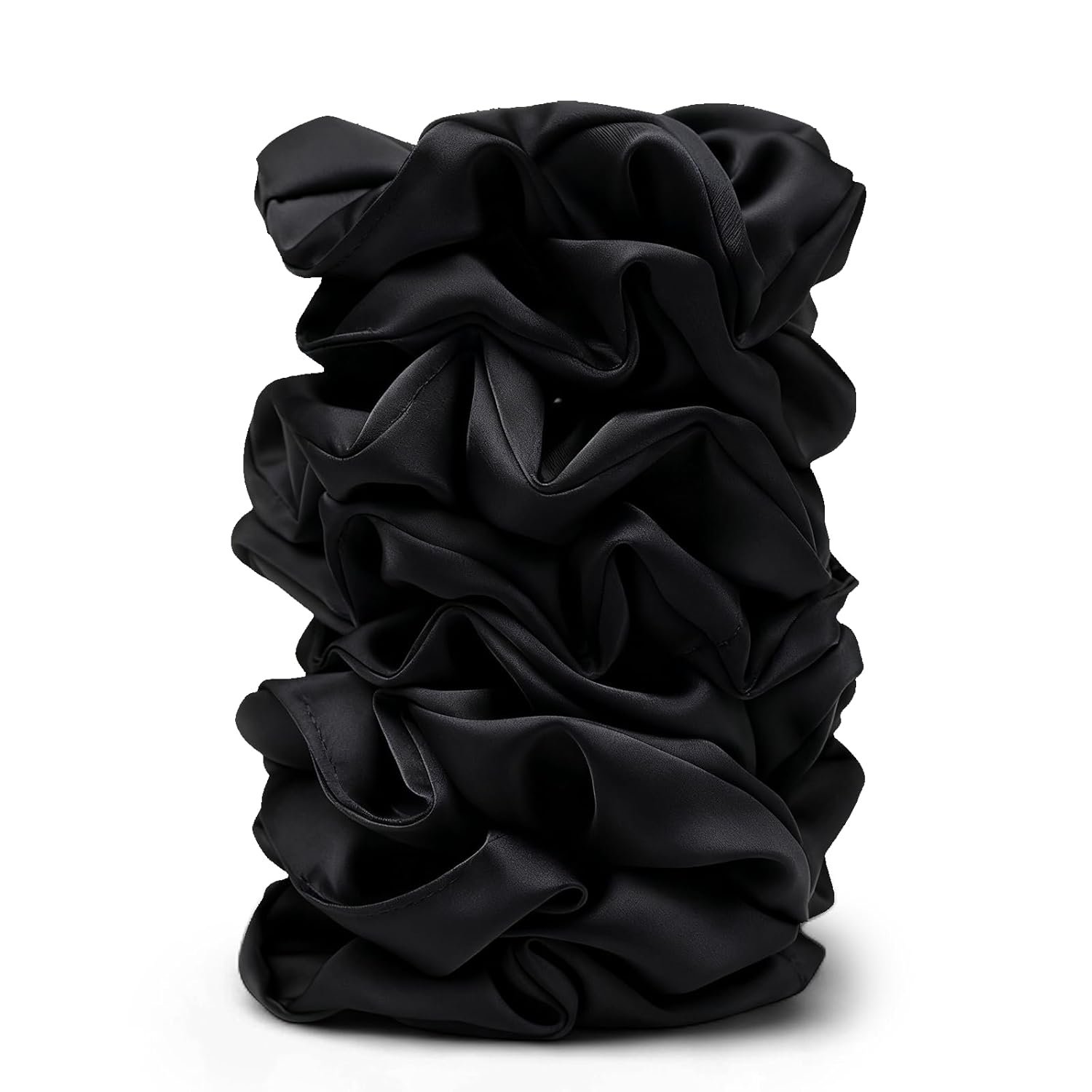 Best scrunchies – Satin Scrunchies for Women – 8PCS Black Silk