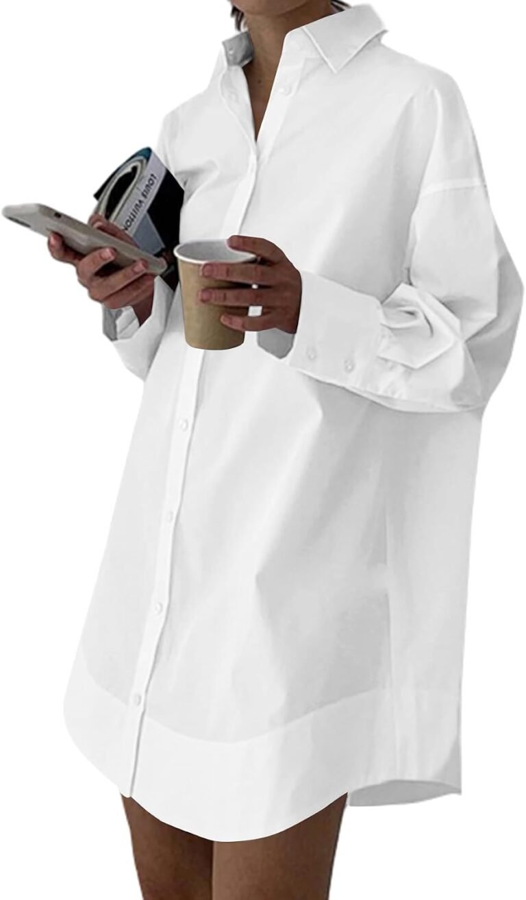 Best shirt dress – LYANER Women's V Neck Casual Shirt Dress