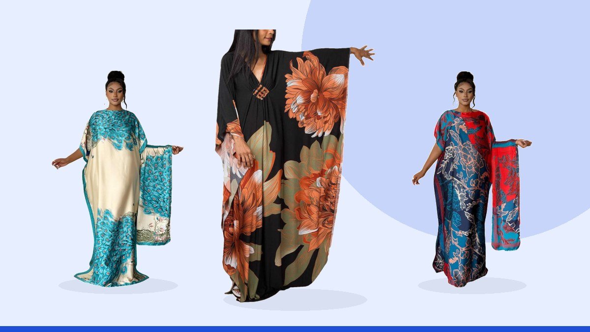Best silk kaftan dress – Venasha Womens Caftan Floral Print Kaftan Dress Short