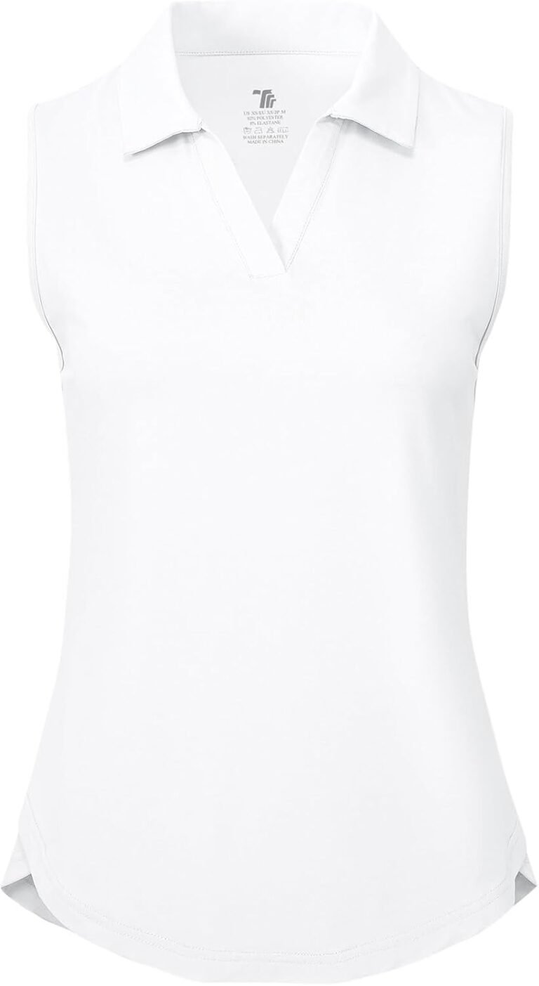 Best sleeveless golf polo – BGOWATU Women's Sleeveless Golf Polo Shirts Collared V