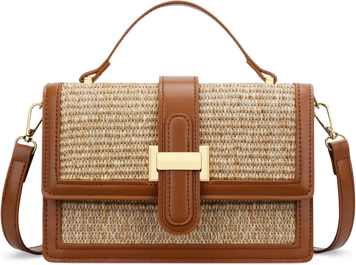 Best straw bag – KKXIU Crossbody Bag for Women, Top Handle Purse