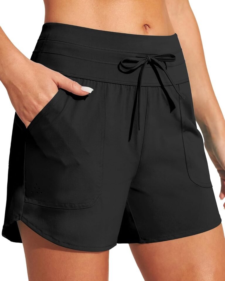 Best swim shorts – IUGA Womens 5" Swim Board Shorts Stretchy High