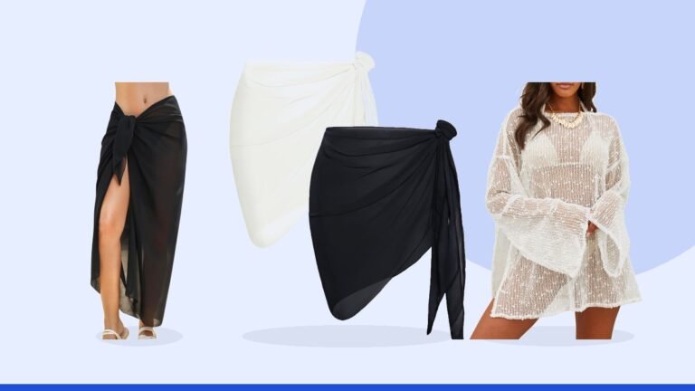 Best swimsuit cover up – 2 Pieces Women Beach Sarong Bathing Suit Sheer