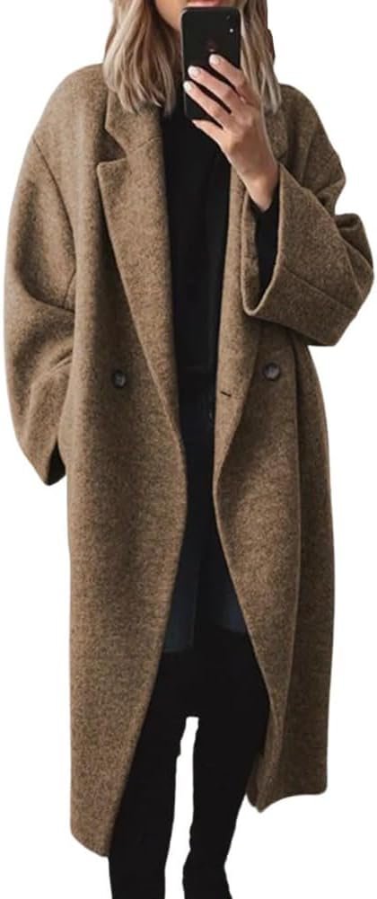 Best trench coat – chouyatou Women's Winter Double Breasted Wool Coat Long