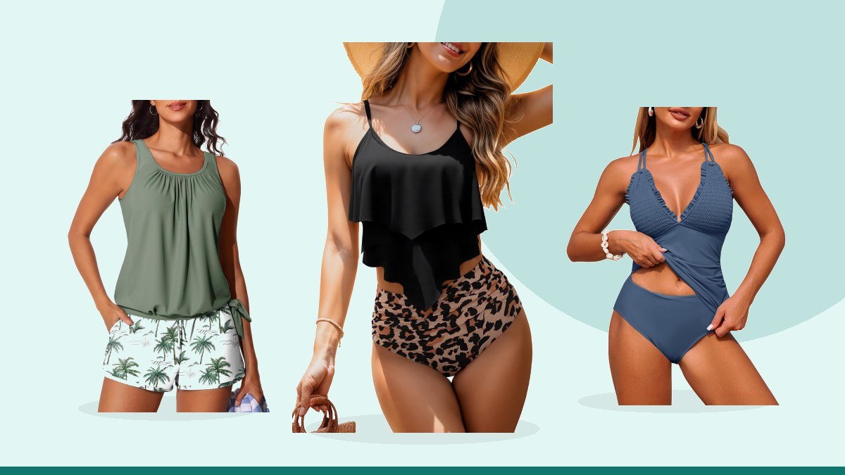 Best tummy control tankini – Womens Tankini Swimsuits Ruffled Floral Tummy Control High