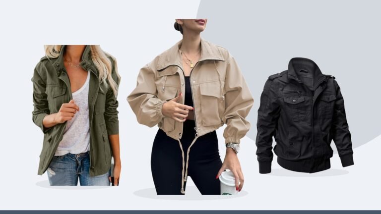Best utility jacket – Tankaneo Womens Cropped Jacket Zip Up Lightweight Oversized