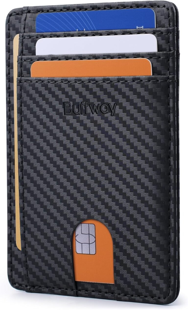Best wallet – Buffway Slim Minimalist Front Pocket RFID Blocking Leather