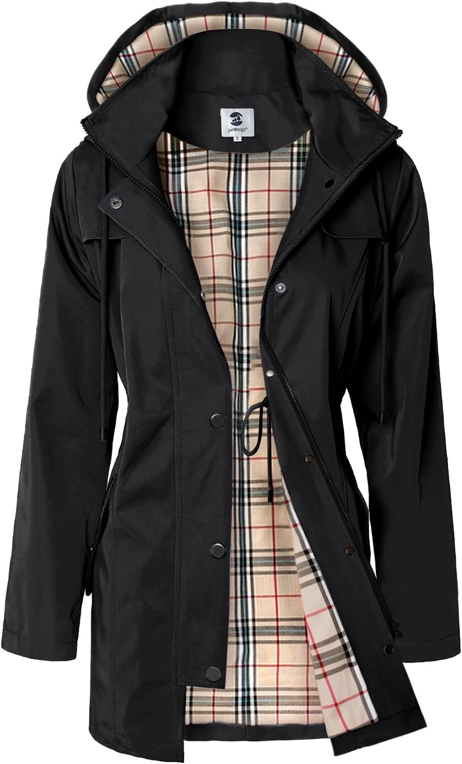 Best waterproof rain jacket – SaphiRose Women's Long Hooded Rain Jacket Outdoor Raincoat