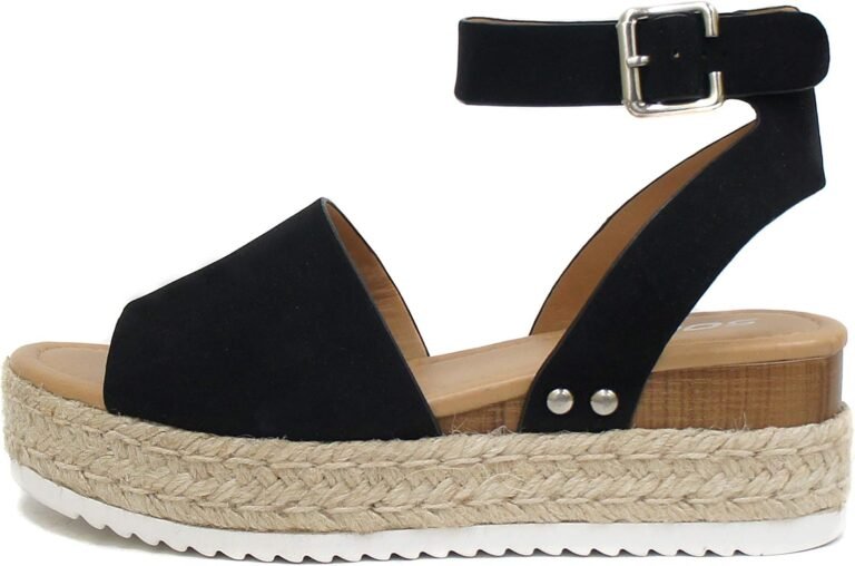 Best wedge sandals – Soda Topic Women Flatform Espadrille Wedge Sandal